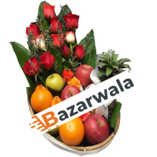 Bazarwala রঙিন ফল ও ফুলের উপহার ঝুড়ি