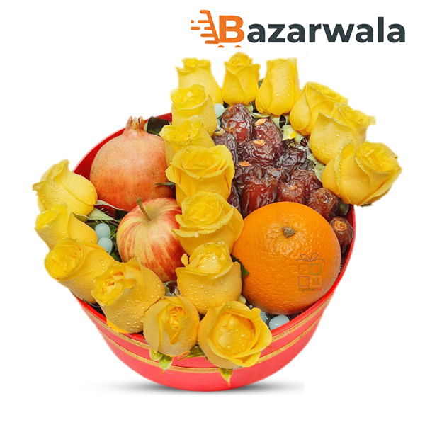 Bazarwala হেলথি স্যাভরি ফ্রুট অ্যান্ড ফ্লাওয়ার বাস্কেট