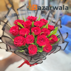 Bazarwala সিম্পলি রেডিয়েন্ট রেড ফ্লাওয়ার অ্যারেঞ্জমেন্ট