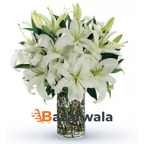 Bazarwala লিলি ফুলের সুন্দর ভেসে সাজানো বুকেট