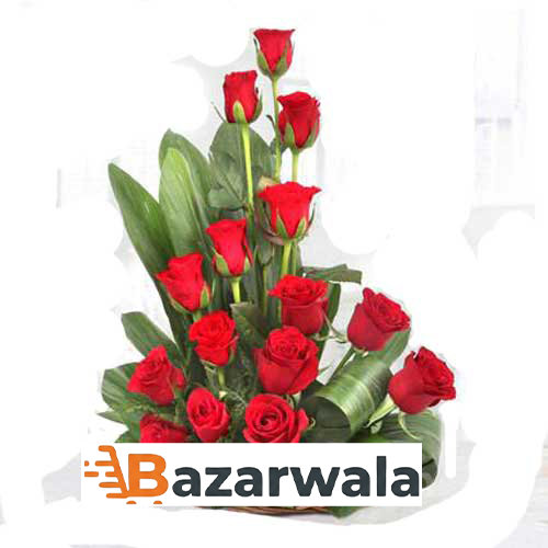 Bazarwala গ্রেশিয়াস লাল গোলাপের বাটকেট