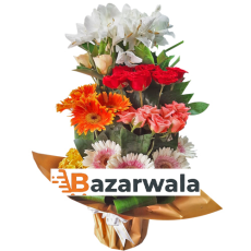 Bazarwala মিশ্রিত ফুলের বুকেট ডলনচাপা সহ