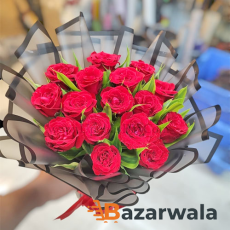 Bazarwala সরাসরি রঙিন লাল ফুলের তোড়া