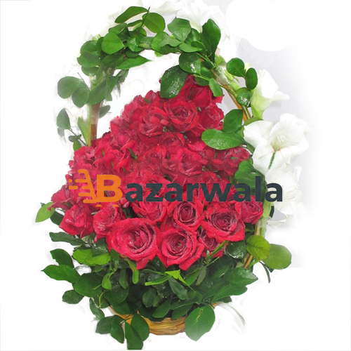 Bazarwala ৪০টি লাল গোলাপের বাস্কেট