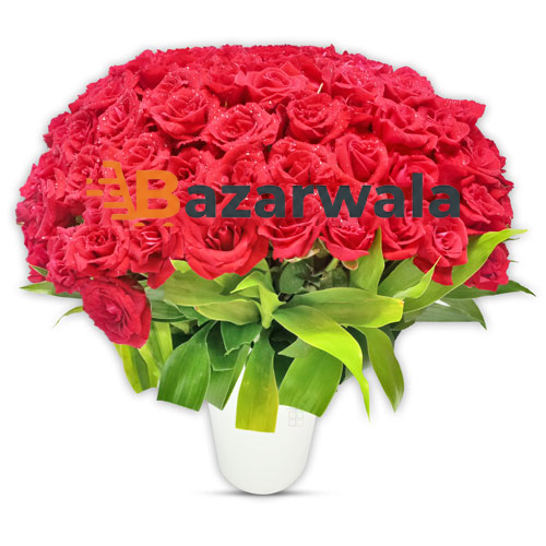 Bazarwala ২০০টি রাঙা লাল গোলাপের তোড়া